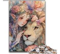 Jigsaw Puzzles for Adults 2000 Pieces Lion And Elf Girl,Help The Brain Exercise Addictive Toys to Cultivate Patience Perfect Decoration 70x100cm