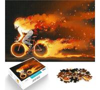 Jigsaw Puzzles for Adults 2000 Pieces Man Riding A Fire Bicycle Made of cardboard for age 14+ Educational Learning Toys Family Games Birthday present。size：70x100cm/27.5x39.3inch