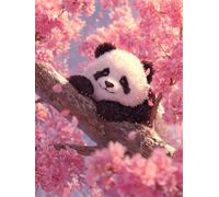 Jigsaw Puzzles for Adults 2000 Pieces Pink Flower Panda, 100x70cm 2000 pieces puzzles for adults, Educational Game Challenge Toy, Impossible Puzzle for Family Activity