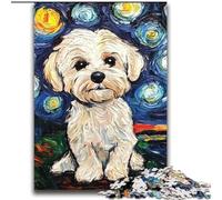 Jigsaw Puzzles for Adults 2000 Pieces Poodle Under The Night Sky for Age 14 Years And over Decompressing Intellectual Educational Toy Great Gift 70x100cm