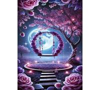 Jigsaw Puzzles for Adults 2000 Pieces,Purple Roses Swing puzzles for adults,Classic Educational Games DIY Handwork Puzzle for Home Decor Gift