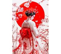 Jigsaw Puzzles for Adults 2000 Pieces,Red Japanese Woman jigsaw puzzle 100x70 cm Challenging DIY Puzzle for Home Decoration,Family puzzles Perfect for Game