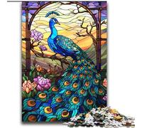 Jigsaw Puzzles for Adults 2000 Pieces Stained Glass Peacock Educational Stress Relief Toy Gifts for Friends And Family 70x100cm
