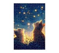 Jigsaw Puzzles for Adults 2000 Pieces Starry Night Cat, Challenge High Difficulty, Educational Games Impossible Puzzle, Puzzles for Adults 2000 Piece
