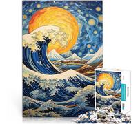 jigsaw puzzles for adults 2000 pieces Starry Night Great Wave Made of cardboard for and from 14 years and over Anti-stress family game difficult challenge Gifts Ideas。size：70x100cm/27.5x39.3inch
