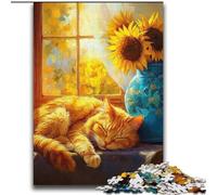 Jigsaw Puzzles for Adults 2000 Pieces Sunflowers And Cats for Age 14 Years And over Decompressing Intellectual Educational Toy Great Gift 70x100cm