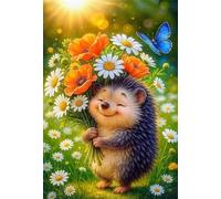 Jigsaw Puzzles for Adults 2000 Pieces,Sunshine Flowers Hedgehog puzzles for adults,Classic Educational Games DIY Handwork Puzzle for Home Decor Gift