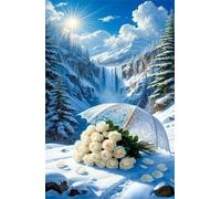 Jigsaw Puzzles for Adults 2000 Pieces,Sunshine Waterfall Roses puzzles for adults,Classic Educational Games DIY Handwork Puzzle for Home Decor Gift