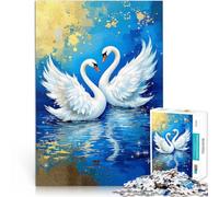 Jigsaw Puzzles for Adults 2000 Pieces Two Swans in Love Art Spielspielzeug Jedes Stück ist einzigartig Anspruchsvolles Familienspiel70x100cm