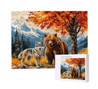 Jigsaw Puzzles for Adults 2000, Puzzle for Adults, Challenging Puzzle Educational Games, Puzzles Game for The Whole for Women, Gifts for Men, Home Decoration, Theme:（Brown Bear Wolf) z-997