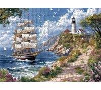 Jigsaw Puzzles for Adults 2000 Sailboat Lighthouse Puzzle High Definition Wooden Puzzle with Gifts Box Relaxing Home Activity Wall Decor Large Educational Puzzles Challenging Games for Adults s7h-653