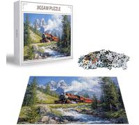 Jigsaw Puzzles for Adults 2000 Train Jigsaw Puzzle, Family Puzzle Game Christmas Birthday Gifts, Forest Jigsaws Puzzles 2000 Pieces for Adults, Home Party Activity for Teenage Boys 14-16 Years B-1418
