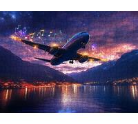Jigsaw Puzzles for Adults 2000P, Large High Definition Puzzle Wooden, Relaxing Mind Game for Stress Relief, Creative Hobby,Wall Decor, Gifts for Men Women 39.2 x 27.8 inches Airplane Night Sky f0-175