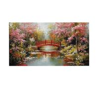 Jigsaw Puzzles for Adults 2444 Piece, Puzzle Educational Games, Challenging Puzzle Game for The Whole for Women, Gifts for Men, DIY Craft Puzzles for Home Decor, Theme: Bridge Cherry Blossoms h-788