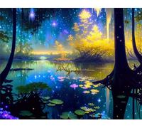 Jigsaw Puzzles for Adults 30 Piece Lotus Pond Tree, Jigsaws 30 pieces for adults Family Activity, Challenging puzzles Games, Colourful, Beautiful Decoration Puzzle