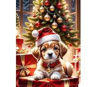 Jigsaw Puzzles for Adults 30 Pieces Christmas Dog, 25x20cm 30 pieces puzzles for adults, Educational Game Challenge Toy, Impossible Puzzle for Family Activity