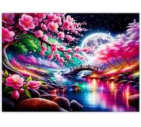 Jigsaw Puzzles For Adults 30 Pieces Moonlight Landscape Trees puzzles 30 pieces for adults Teenagers Challenge Toy Educational Games Home Decoration Puzzle Gifts 25x20 cm/30pcs