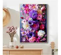 Jigsaw Puzzles For Adults 30 Pieces Purple Pink Flowers puzzles 30 pieces for adults Teenagers Challenge Toy Educational Games Home Decoration Puzzle Gifts 25x20 cm/30pcs