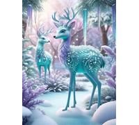 Jigsaw Puzzles For Adults 30 Pieces Winter Cute Deers puzzles 30 pieces for adults Teenagers Challenge Toy Educational Games Home Decoration Puzzle Gifts 25x20 cm/30pcs