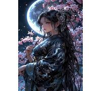 Jigsaw Puzzles for Adults 30, Puzzles for Adults Moon Flower Girl, Challenging Difficult Logic Puzzle, Puzzle 30 Pieces for Adult 9.8 x 7.9 inch