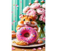 Jigsaw Puzzles for Adults 300 Animal Hamster Donut, Puzzle Games, Impossible Puzzle, Puzzles for Adults 300 Pieces for Wall Decoration and Gifts, 15 x 10.2 inch