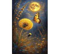Jigsaw Puzzles for Adults 300, Challenge High Difficulty, Educational Game Decompression Jigsaw Puzzle, Moon Butterfly Flower Puzzle 300 Pieces