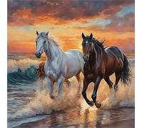 Jigsaw Puzzles for Adults 300, Challenging Puzzle Family Educational Games Birthday Gifts, 300 piece jigsaw puzzles for adults Home Decoration puzzle(Sea Sunset Horse)