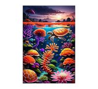 Jigsaw Puzzles for Adults 300 Coral Sea Turtle, Challenge Educational Game, Impossible High Difficult Jigsaw Puzzles for Adults, Puzzle 300 Pieces
