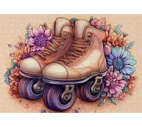 Jigsaw Puzzles for Adults 300 Flowers Impossible Jigsaw for Adults Educational Games Roller Skates Puzzle 300 Pieces Suitable Beginners and Girl Aged 14 up Also Women Men Beautiful Gifts 40x28cm C-804