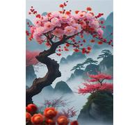 Jigsaw Puzzles for Adults 300 Mountain Flowers Pink Puzzle Impossible Hard Difficult Challenging Puzzle for Adults 300 Piece Puzzle Games 15 x 10.2 inch
