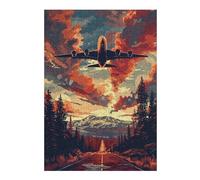 Jigsaw Puzzles for Adults 300 PCS A380 Plane Sky Vector Art Jigsaw Puzzle Toy Wall Decor Analysis And Logic Challenging To Complete 300 PCS
