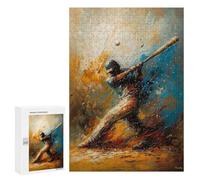 Jigsaw Puzzles for Adults 300 PCS Abstract Baseball Player - Dynamic Sports Art Adult Jigsaw Puzzle Relax Games Wall Decoration Gifts for Friends And Family 300 PCS