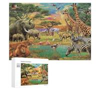 Jigsaw Puzzles for Adults 300 PCS African Safari Wildlife Scene Puzzle for Adults Relax Games Difficult Hard Gifts for Friends And Family 300 PCS