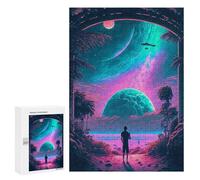 Jigsaw Puzzles for Adults 300 PCS Alien Beach Encounter Puzzle for Adults Relax Games Difficult Hard Gifts for Friends And Family 300 PCS