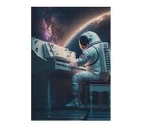 Jigsaw Puzzles for Adults 300 PCS Astronaut Playing Piano in Space -1 Jigsaws for Adults Relaxing Games Wall Decoration Fun Activities at Home 300 PCS