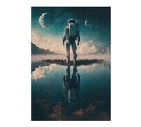 Jigsaw Puzzles for Adults 300 PCS Astronaut Reflection in Space Jigsaws for Adults Relaxing Games Wall Decoration Fun Activities at Home 300 PCS