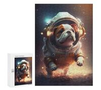 Jigsaw Puzzles for Adults 300 PCS Astronaut Space Bulldog Adult Jigsaw Puzzle Relax Games Wall Decoration Gifts for Friends And Family 300 PCS