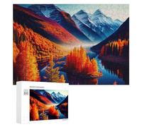 Jigsaw Puzzles for Adults 300 PCS Autumnal Serenity Mountain Reflections Puzzle for Adults Relax Games Difficult Hard Gifts for Friends And Family 300 PCS