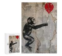 Jigsaw Puzzles for Adults 300 PCS Banksy Ape Red Balloon Art Adult Jigsaw Puzzle Relax Games Wall Decoration Gifts for Friends And Family 300 PCS