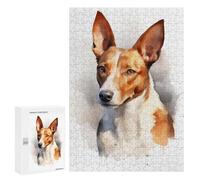 Jigsaw Puzzles for Adults 300 PCS Basenji Watercolor Dog Jigsaws for Adults Relax Games Presents for Women Gifts for Friends And Family 300 PCS