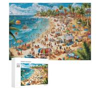 Jigsaw Puzzles for Adults 300 PCS Beach Paradise A Vibrant Summer Scene Puzzle for Adults Relax Games Difficult Hard Gifts for Friends And Family 300 PCS