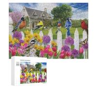 Jigsaw Puzzles for Adults 300 PCS Birds on A Spring Fence Puzzle for Adults Relax Games Difficult Hard Gifts for Friends And Family 300 PCS