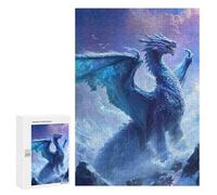 Jigsaw Puzzles for Adults 300 PCS Blue Ice Dragon Fantasy Artwork Puzzles for Teenagers Precision Cutting Difficult And Challenge Birthday And Unique Gifts 300 PCS