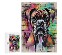 Jigsaw Puzzles for Adults 300 PCS Boxer Dog Graffiti Adult Puzzles Brain Teaser Game Presents for Women Gifts for Friends And Family 300 PCS