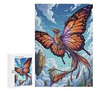 Jigsaw Puzzles for Adults 300 PCS Butterfly-winged Dragon Soaring Through The Sky Puzzle for Adults Hands-on Game Wall Decoration Fun Activities at Home 300 PCS