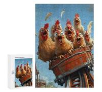 Jigsaw Puzzles for Adults 300 PCS Chickens on Rollercoaster Adult Jigsaw Puzzle Relax Games Wall Decoration Gifts for Friends And Family 300 PCS