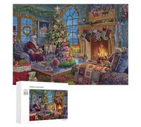 Jigsaw Puzzles for Adults 300 PCS Christmas Cozy Living Room Scene Jigsaw Relaxing Games Analysis And Logic Unique Birthday And Xmas Gifts 300 PCS