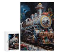 Jigsaw Puzzles for Adults 300 PCS Christmas Steam Train Magic Puzzle for Adults Relax Games Difficult Hard Gifts for Friends And Family 300 PCS