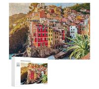 Jigsaw Puzzles for Adults 300 PCS Colorful Coastal Village Puzzle Puzzle for Adults Relax Games Difficult Hard Gifts for Friends And Family 300 PCS