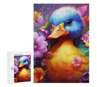 Jigsaw Puzzles for Adults 300 PCS Colorful Duck with Flowers Puzzle for Adults Relax Games Difficult Hard Gifts for Friends And Family 300 PCS